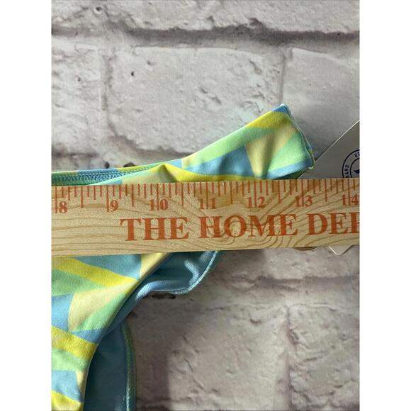 NWT Hurley Rash Guard Cheeky Bikini Small Neon Blue Green Yellow - Picture 9 of 9